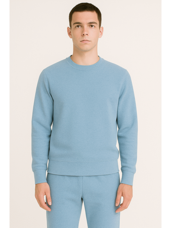 Unisex customizable blue sweat-shirt - Image 2