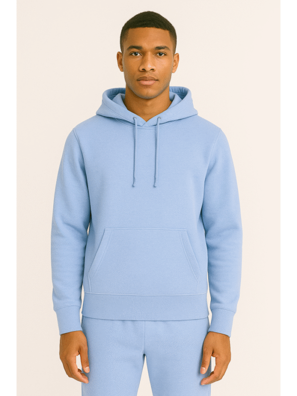 Unisex customizable blue hoodie – Image 2