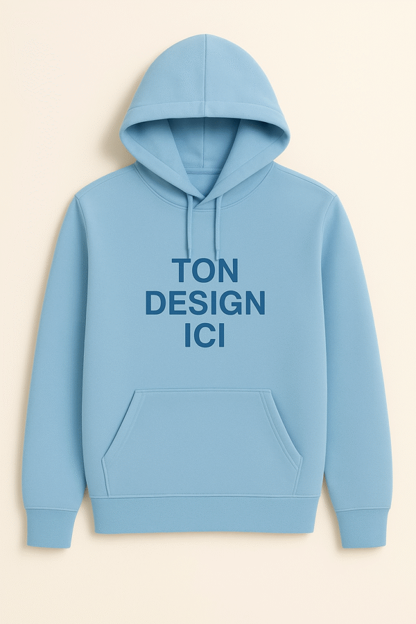 Unisex customizable blue hoodie