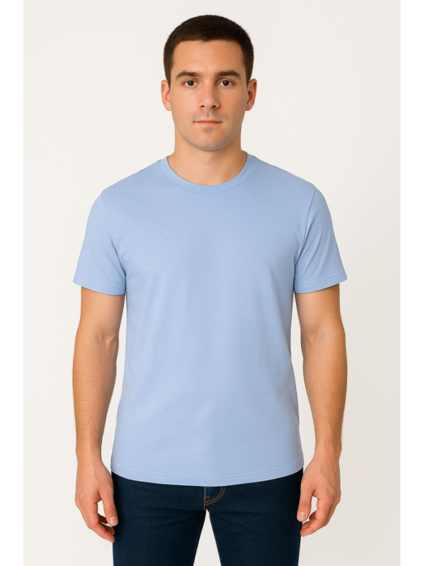 Unisex customizable blue t-shirt - Image 2