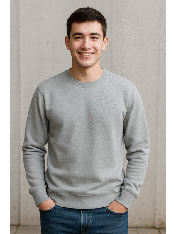 Unisex customizable grey sweat-shirt - Image 2