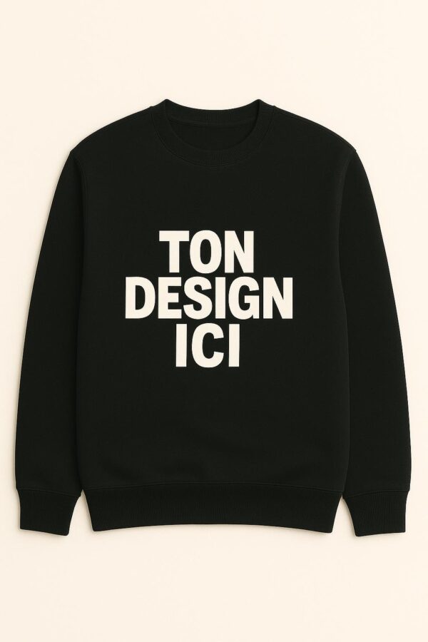 Unisex customizable black sweat-shirt