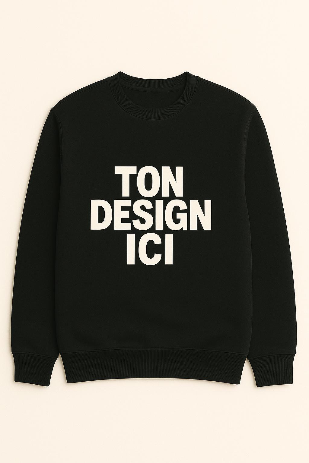 Unisex customizable black sweat-shirt