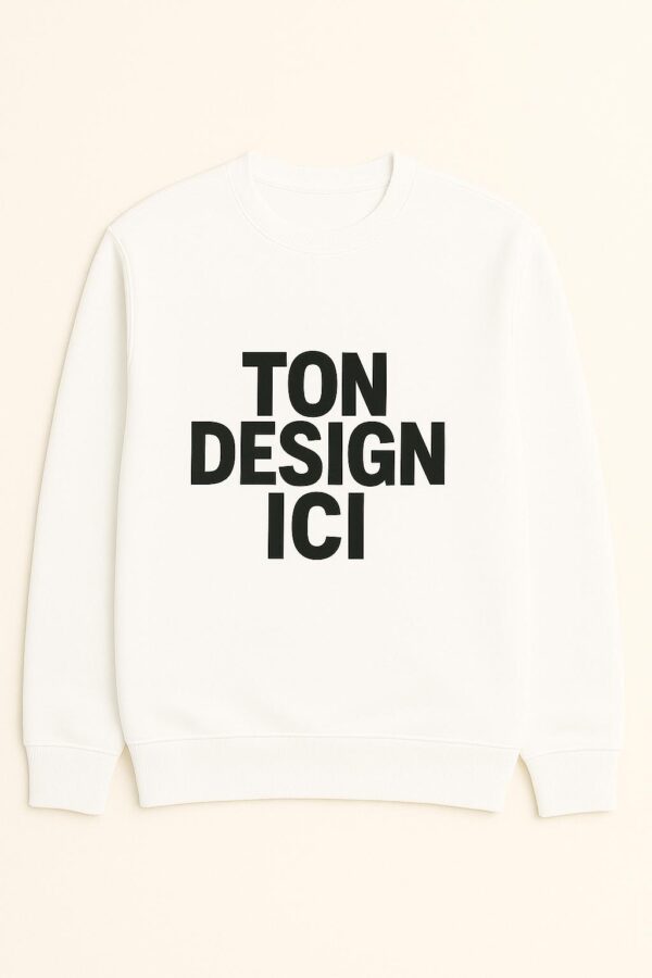 Unisex customizable white sweat-shirt