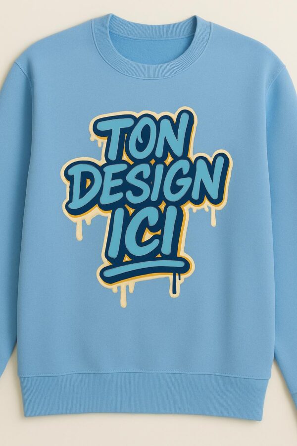 Unisex customizable blue sweat-shirt