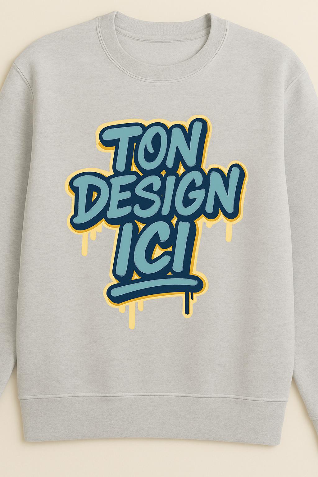 Unisex customizable grey sweat-shirt