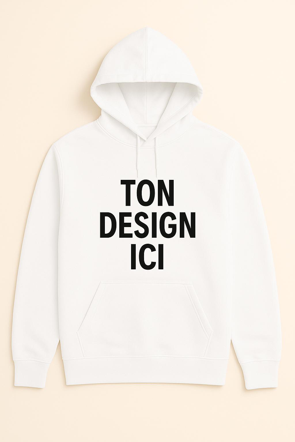 Unisex customizable white hoodie