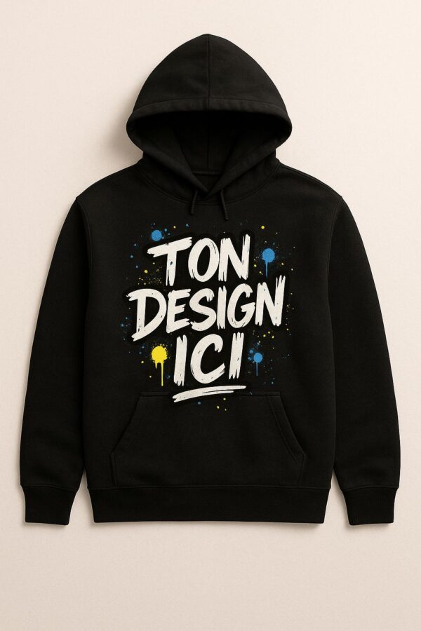 Unisex customizable black hoodie