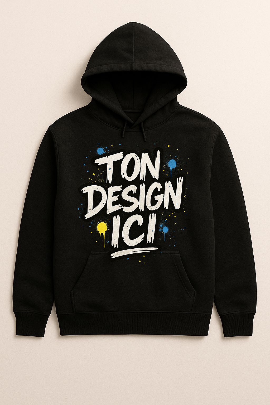Unisex customizable black hoodie