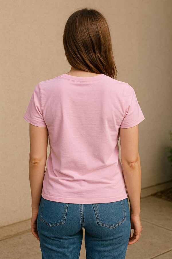 Unisex customizable pink T-shirt - Image 3