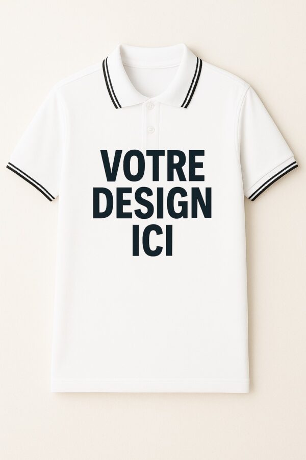 Unisex customizable white polo