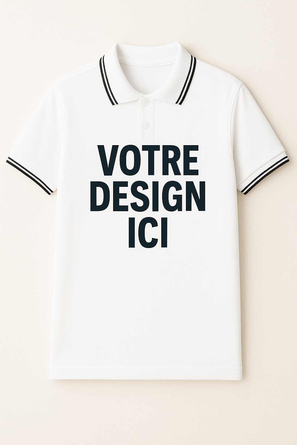 Unisex customizable white polo