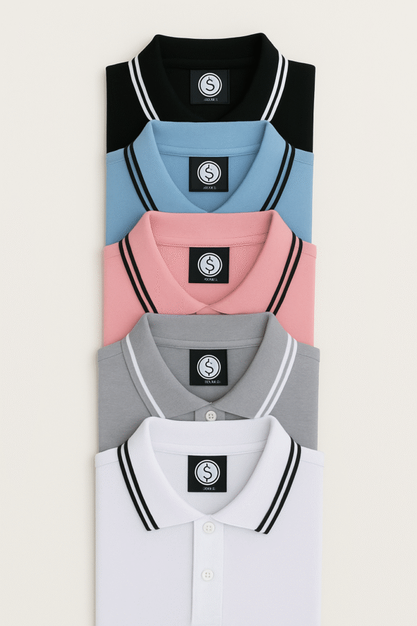 Unisex customizable white polo - Image 4
