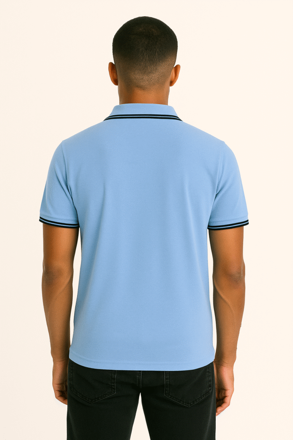 Unisex customizable bleu polo - Image 3