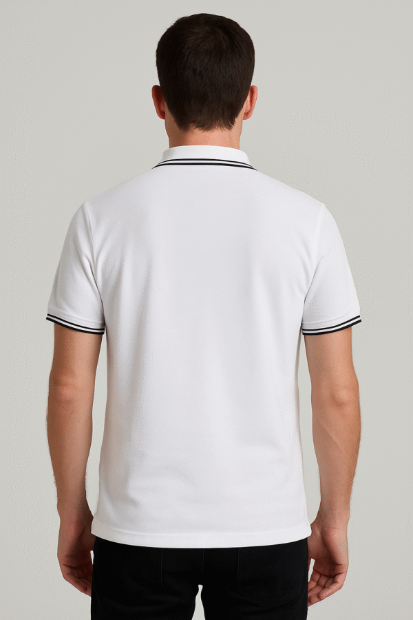 Unisex customizable white polo - Image 3