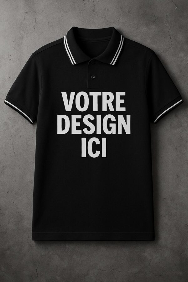 Unisex customizable black polo