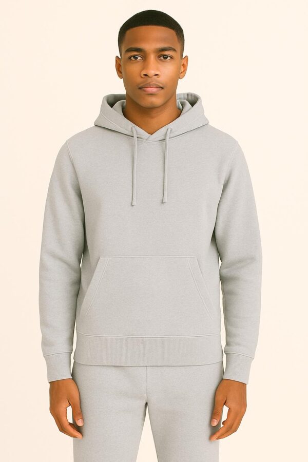 Unisex customizable grey hoodie - Image 2
