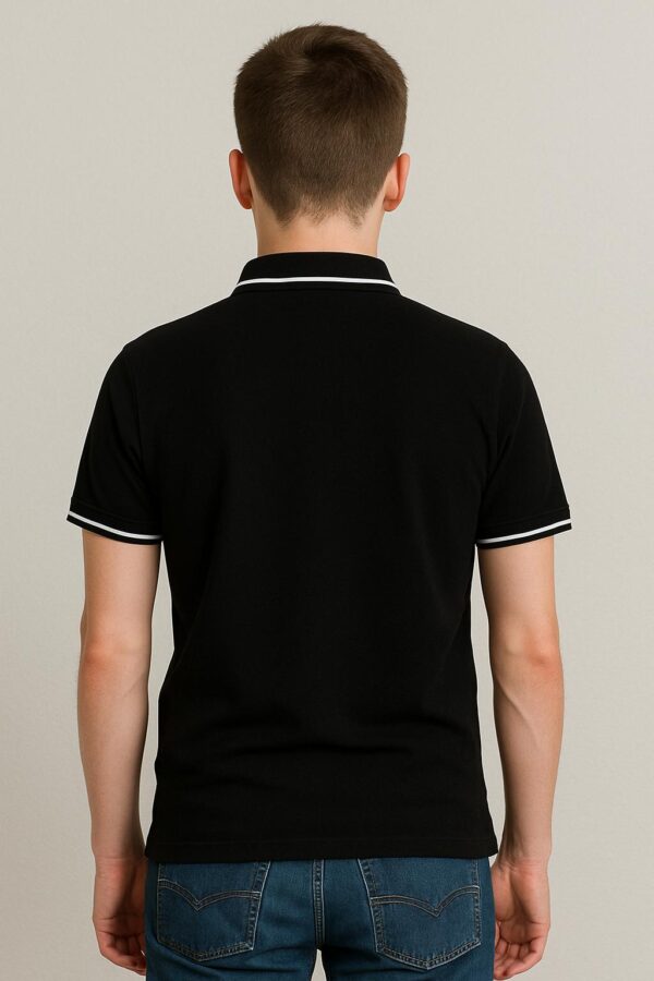 Unisex customizable black polo - Image 3