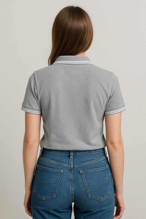 Unisex customizable grey polo - Image 3