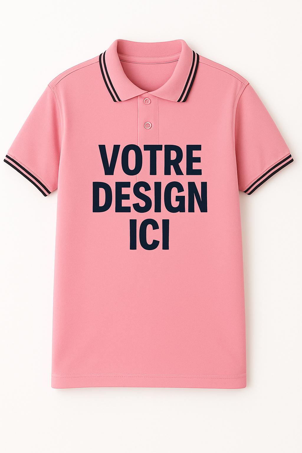 Unisex customizable pink polo