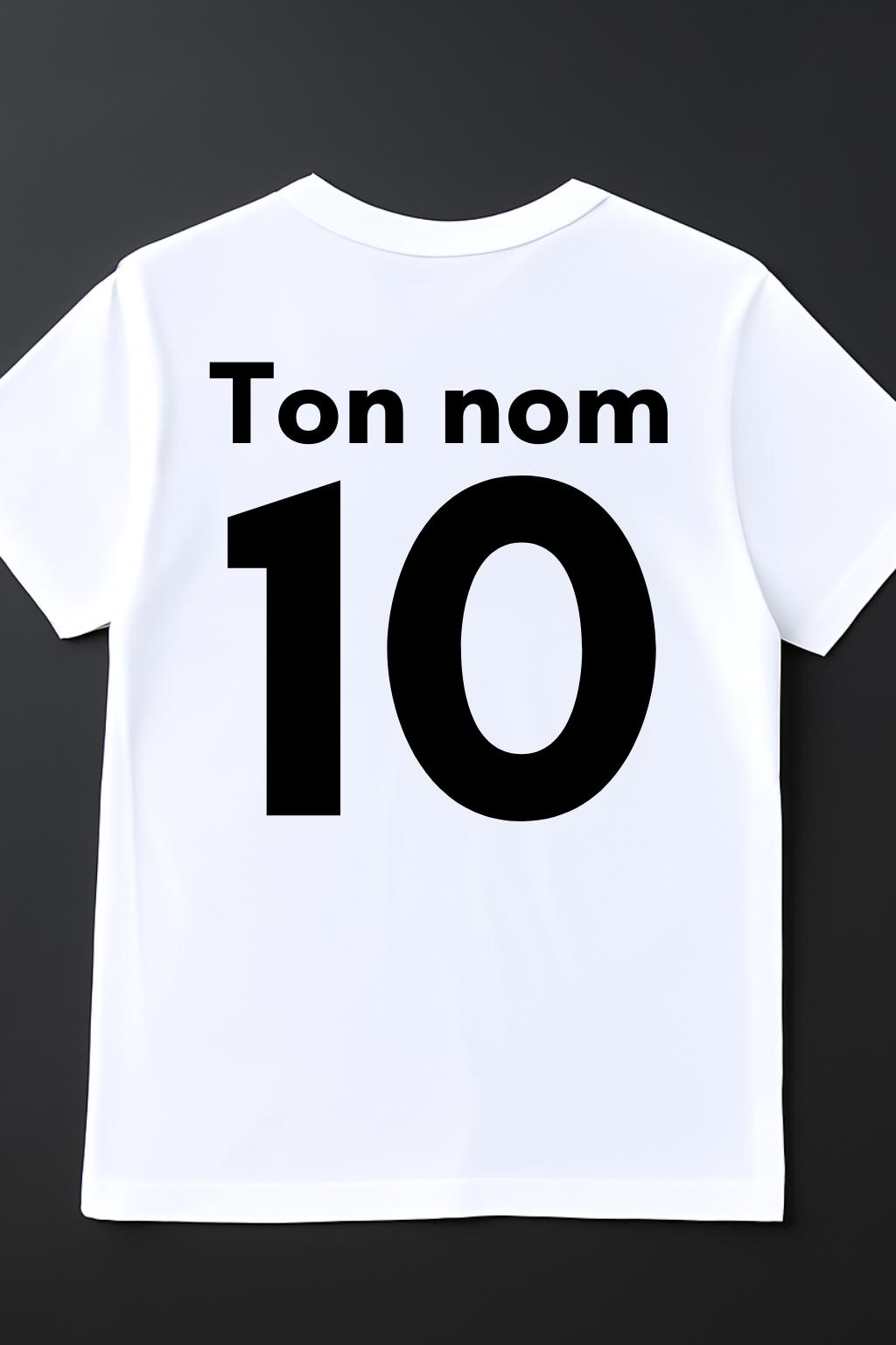 T-shirt à personnaliser avec nom et numéro