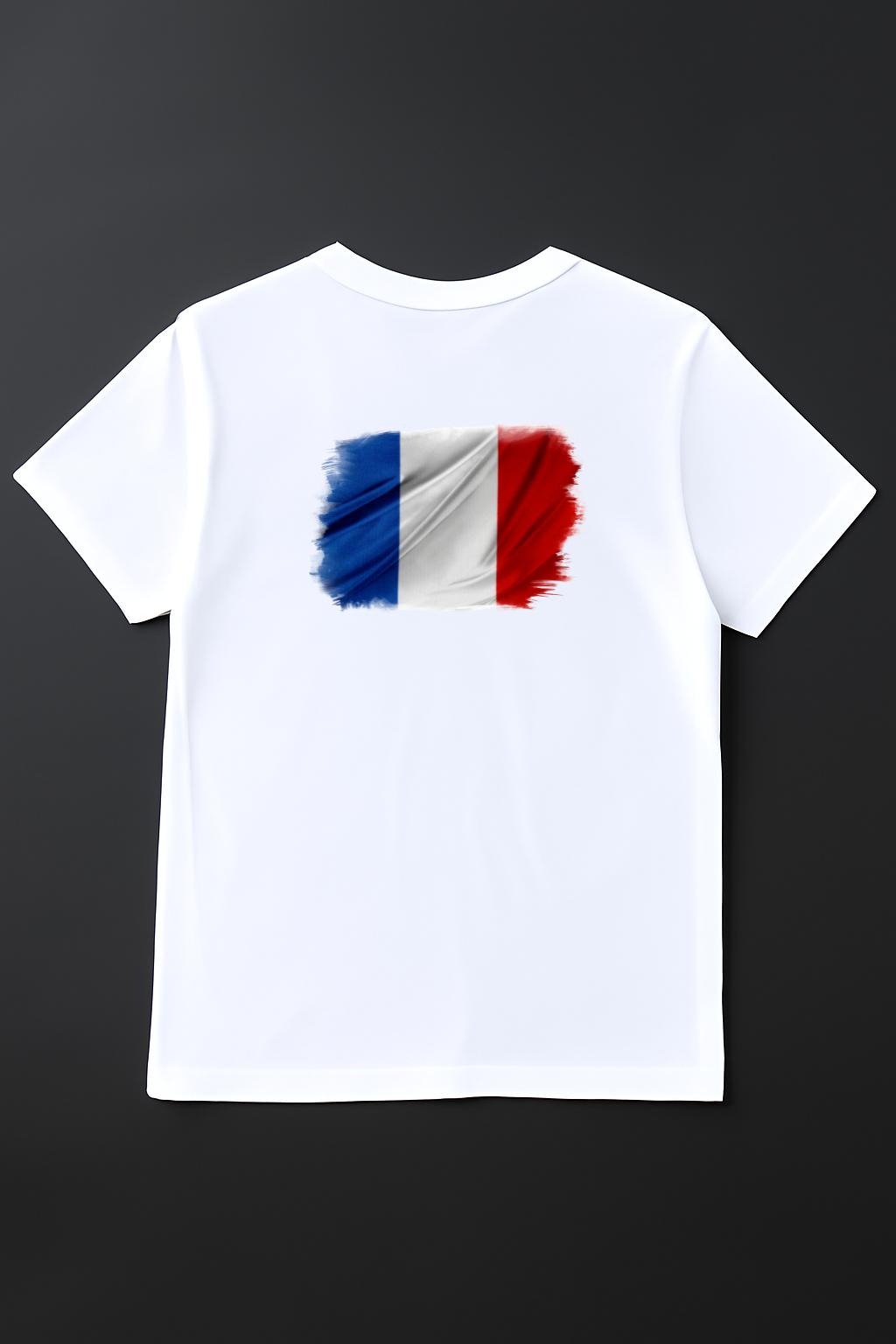 T-shirt drapeau français 100% coton doux et durable