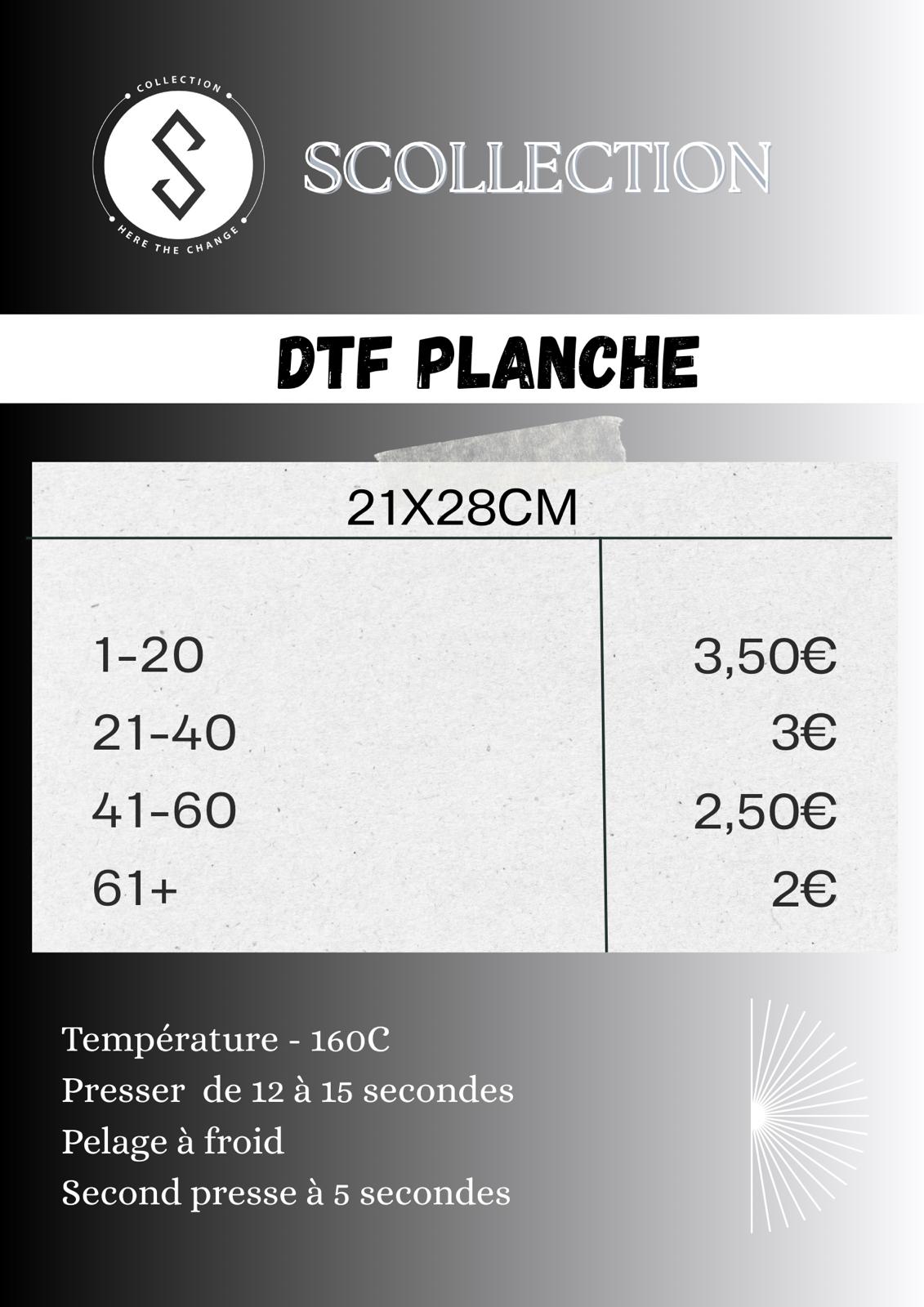DTF Transferts planche 21X28cm