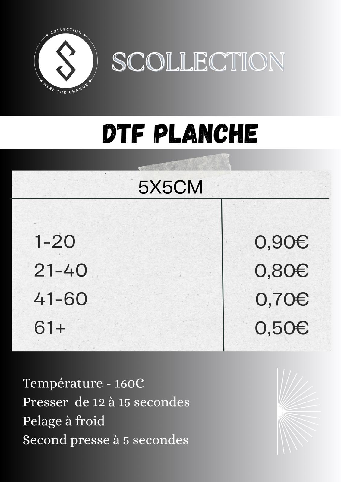 DTF Transferts planche 5X5cm