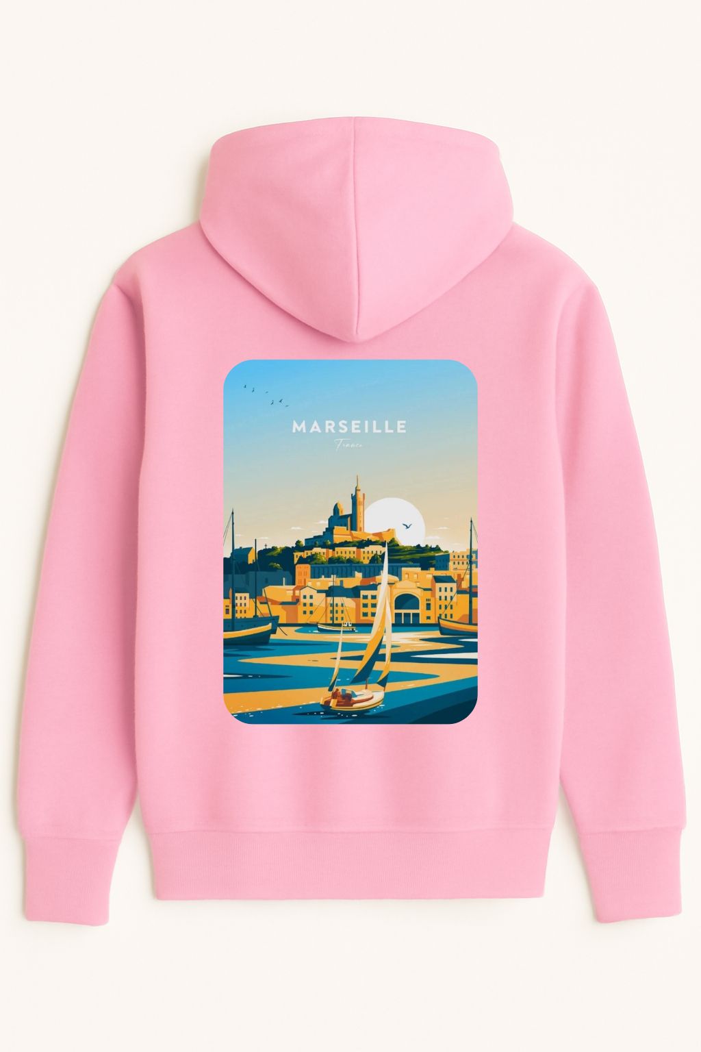 Sweat à capuche Marseille 100% coton doux