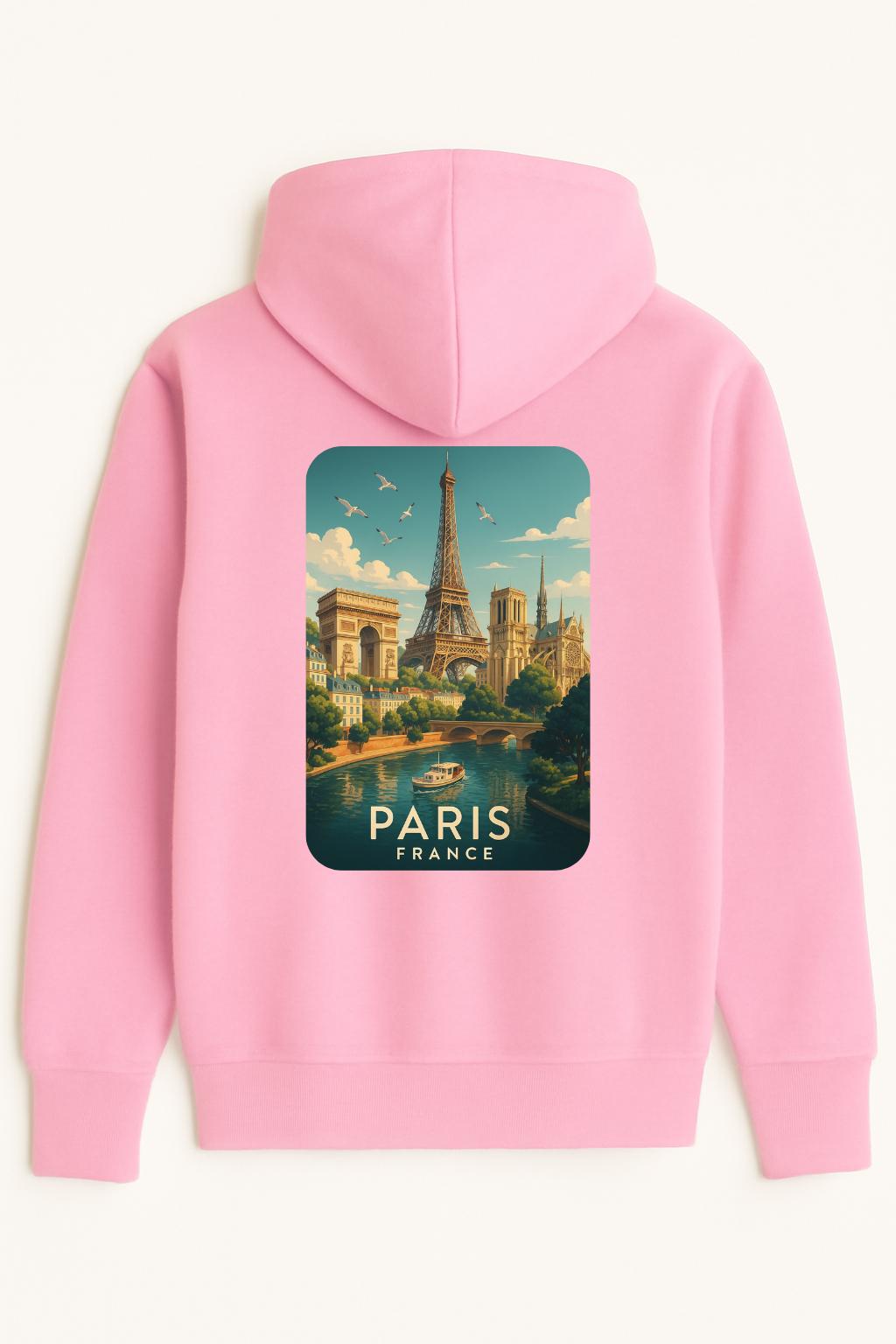 Sweat à capuche Paris 100% coton doux – Image 3