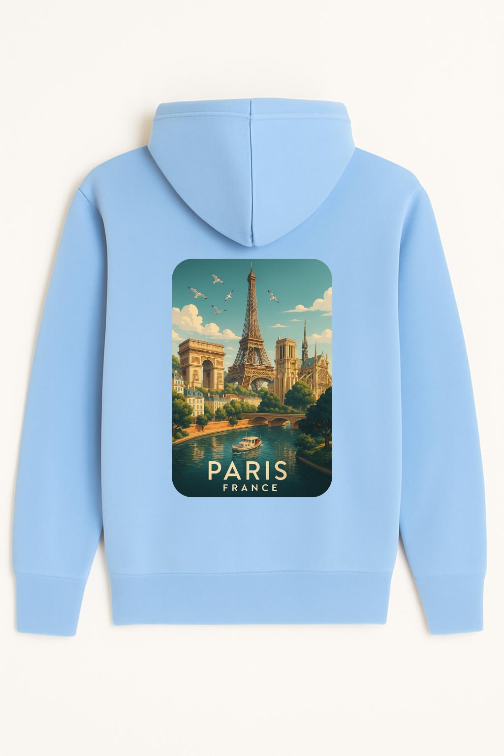 Sweat à capuche Paris 100% coton doux – Image 4