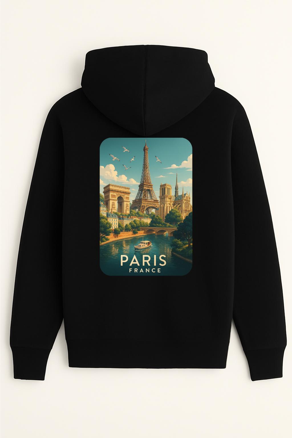 Sweat à capuche Paris 100% coton doux – Image 2