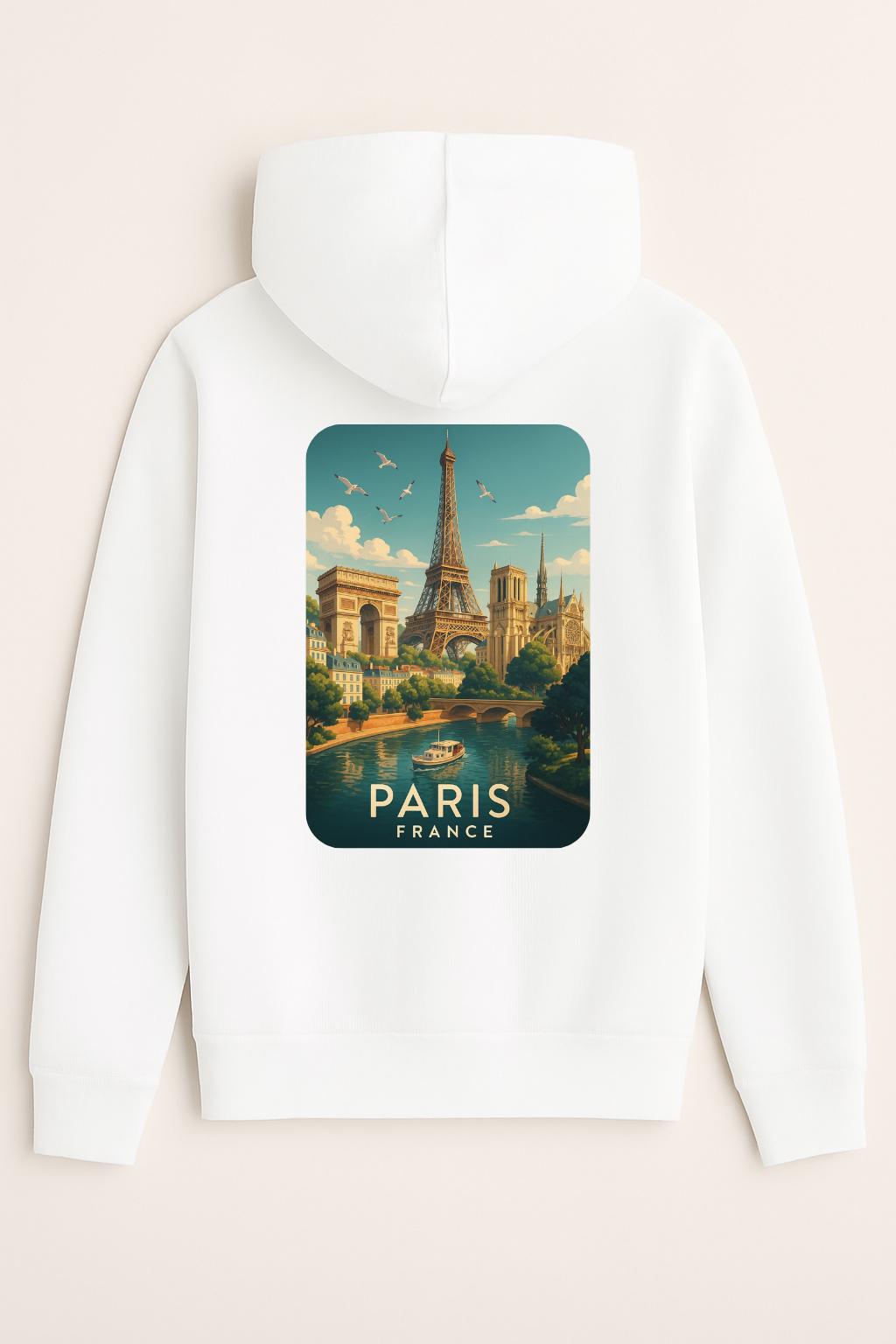 Sweat à capuche Paris 100% coton doux – Image 5