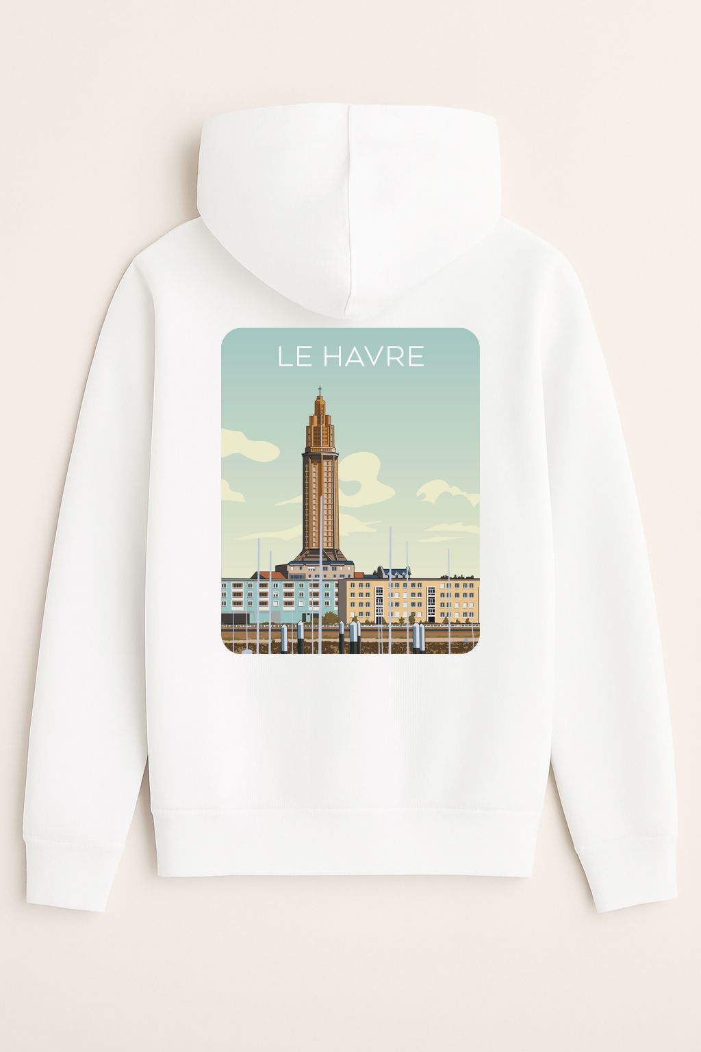 Sweat à capuche Le Havre 100% coton doux