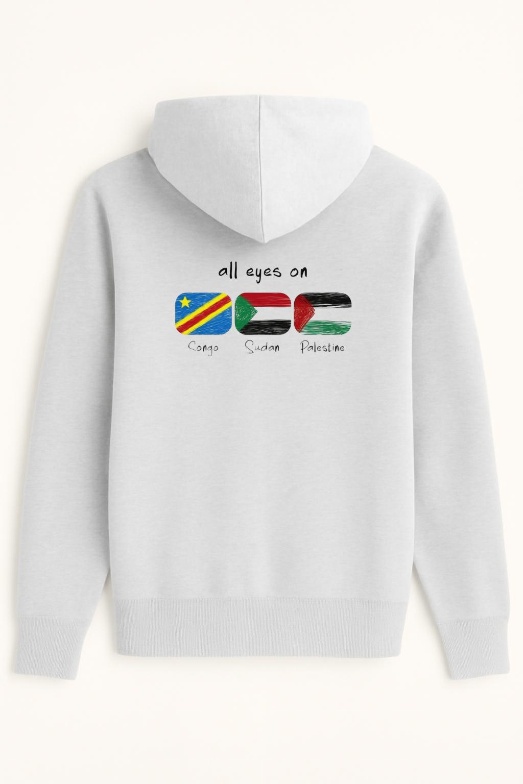 Sweat à capuche all eyes on 100% coton doux