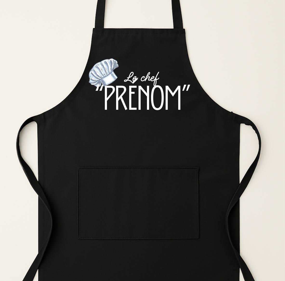 Customizable black apron